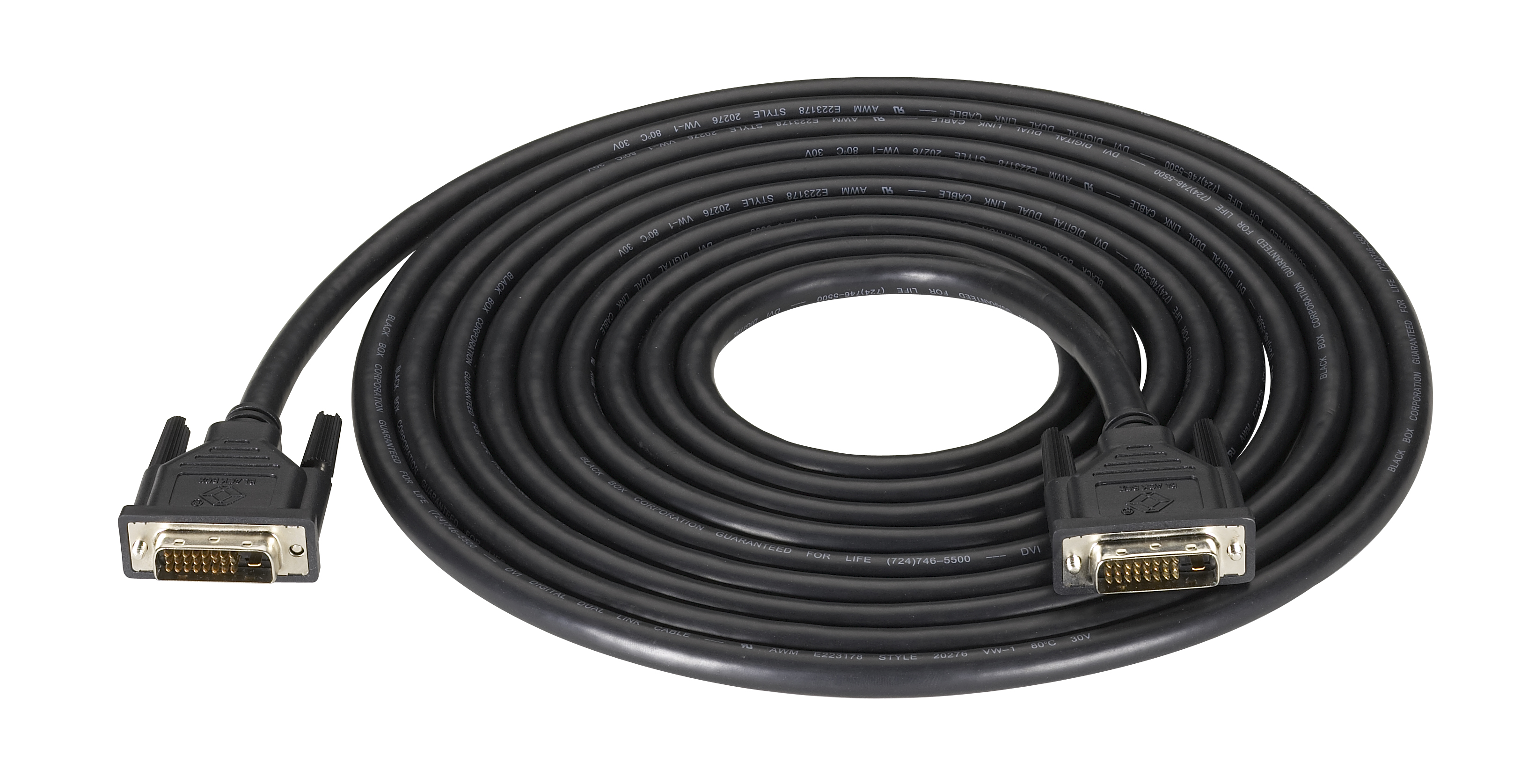 Black Box 20FT Black Male/Male VGA Video Cable Ferrite Core 