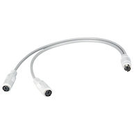 Mini DIN Y-Cable - 6-Pin, Female/Male/Female