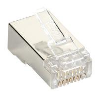 Connect CAT6 Modular Plug for Round Solid/Stranded Cable - Shielded - 50-Pack