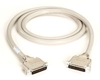RS232 Double Shielded Cable - Metal Hood, DB25 Male/Male, 25-Conductor, 10-ft. (3.0-m)
