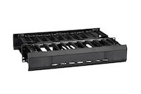 Horizontal IT Rackmount Cable Manager - 2U, 19", Double-Sided, Black