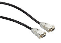 RS232 Shielded Cable - Metal Hood, DB9, Black