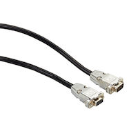 RS232 Shielded Cable - Metal Hood, DB9 Male/Female, Black, 10-ft. (3.0-m)