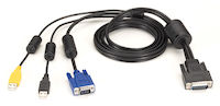 Secure  KVM Switch Cable - VGA, USB, CAC USB to HD26