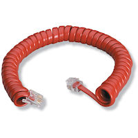 Coiled Telephone Handset Cord - Red, 6-ft. (1.8-m)