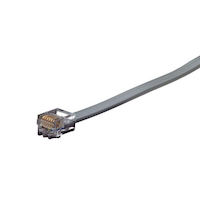 Flat Satin Telco Patch Cable - Stranded, Unshielded, PVC, Straight-Pin, 6-Wire Assembly