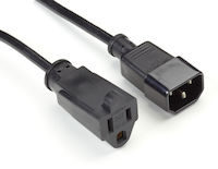 Power Cord - NEMA 5-15R to IEC-60320-C14, 1-ft. (0.3-m)