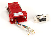 DB9 Female to RJ45F Modular Adapter Kit with Thumbscrews Red