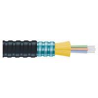 OM3 50/125 Multimode Bulk Fiber Optic Distribution Cable - Indoor/Outdoor, Interlocking Armored, Tight-Buffered, OFCP Plenum