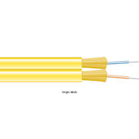 OS2 9/125 Singlemode Bulk Fiber Optic Zipcord Cable - Indoor, OFNR PVC, 2-Strand, Yellow, Custom Length