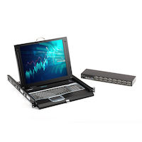 ServTray KVM LCD Console Tray and Switch - 17", 1-Port, Single-Rail, DVI-D, VGA, PS/2, USB