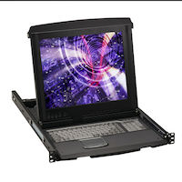 ServView KVM LCD Console Tray and Switch - 17", 8-Port, Dual-Rail, VGA, PS/2