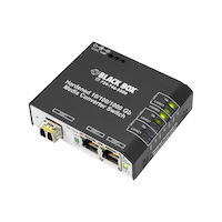 LBH2001 Series Gigabit Ethernet (1000-Mbps) Hardened Temperature Switch - (2) 10/100/1000-Mbps Copper RJ45, (1) 1000-Mbps Singlemode Fiber, 1310nm, 15km, LC