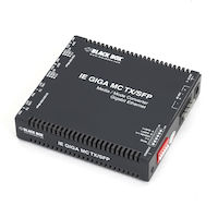 MultiPower Miniature Gigabit Ethernet (1000-Mbps) Industrial Media Converter - (2) 10/100/1000-Mbps Copper to (2) 100/1000-Mbps Fiber SFP, Hardened Temperature