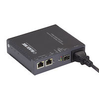 Compact Gigabit Ethernet (1000-Mbps) Media Converter - (2) 10/100/1000-Mbps Copper to 100/1000-Mbps Fiber SFP