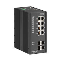 LIE1000 Series Gigabit Ethernet (1000-Mbps) Extreme Temperature Managed PoE+ Switch - (8) 10/100/1000-Mbps Copper RJ45, (4) 100/1000-Mbps SFP