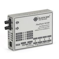 FlexPoint Fast Ethernet (100-Mbps) Media Converter - 10/100-Mbps Copper to 100-Mbps Multimode Fiber, 1300nm, 2km, ST, 220VAC