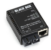 Micro Mini Gigabit Ethernet (1000-Mbps) Media Converter - 10/100/1000-Mbps Copper to 1000-Mbps Multimode Fiber, 850nm, 0.5km