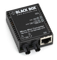 Micro Mini Fast Ethernet (100-Mbps) Media Converter - 10/100/1000-Mbps Copper to 100-Mbps Multimode Fiber, 1310nm, 5km