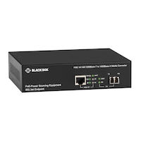 LPS500 Series Gigabit Ethernet (1000-Mbps) PoE Media Converter - 10/100/1000-Mbps Copper to 1000-Mbps Multimode Fiber, 850nm, 0.3km