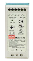 MDR-PS Series Fuente de alimentación en carril DIN, 40 Watt, 48 VCC