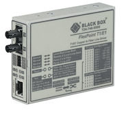 FlexPoint Managed T1/E1 Media Converter - T1/E1 Copper to Multimode Fiber, 1300nm, 5km, ST