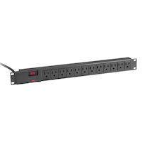 Horizontal PDU - 15-Amp Single Circuit, 120V, 12 5-15R Outlets with 6-ft. 5-15P Cord