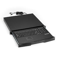 Rackmount Keyboard Tray with Trackball Mouse - 1U, 19"W x 16.5"D, 2-Point Mounting
