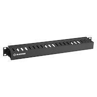 Rackmount Horizontal Finger Duct Cable Manager with Cover - 1U, 19", Single-Sided, Black