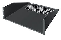 19" IT Rackmount Vented Shelf - Fixed, 3U, 17.75"D, 2-Point Mounting, 60lbs