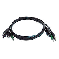 Cable KVM seguro: cada extremo (1) USB, (1) o (2) DisplayPort, (1) audio de 3,5 mm