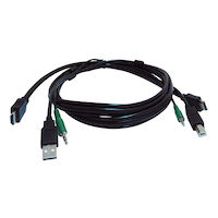 Cable KVM seguro: cada extremo (1) USB, (1) o (2) HDMI, (1) audio de 3,5 mm