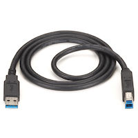 USB 3.0 Cable - Type A Male To Type B Male, Black, 6-ft. (1.8-m)