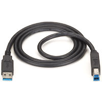 USB 3.0 Cable - Type A Male to Type B Male, Black, 10-ft. (3.0-m)